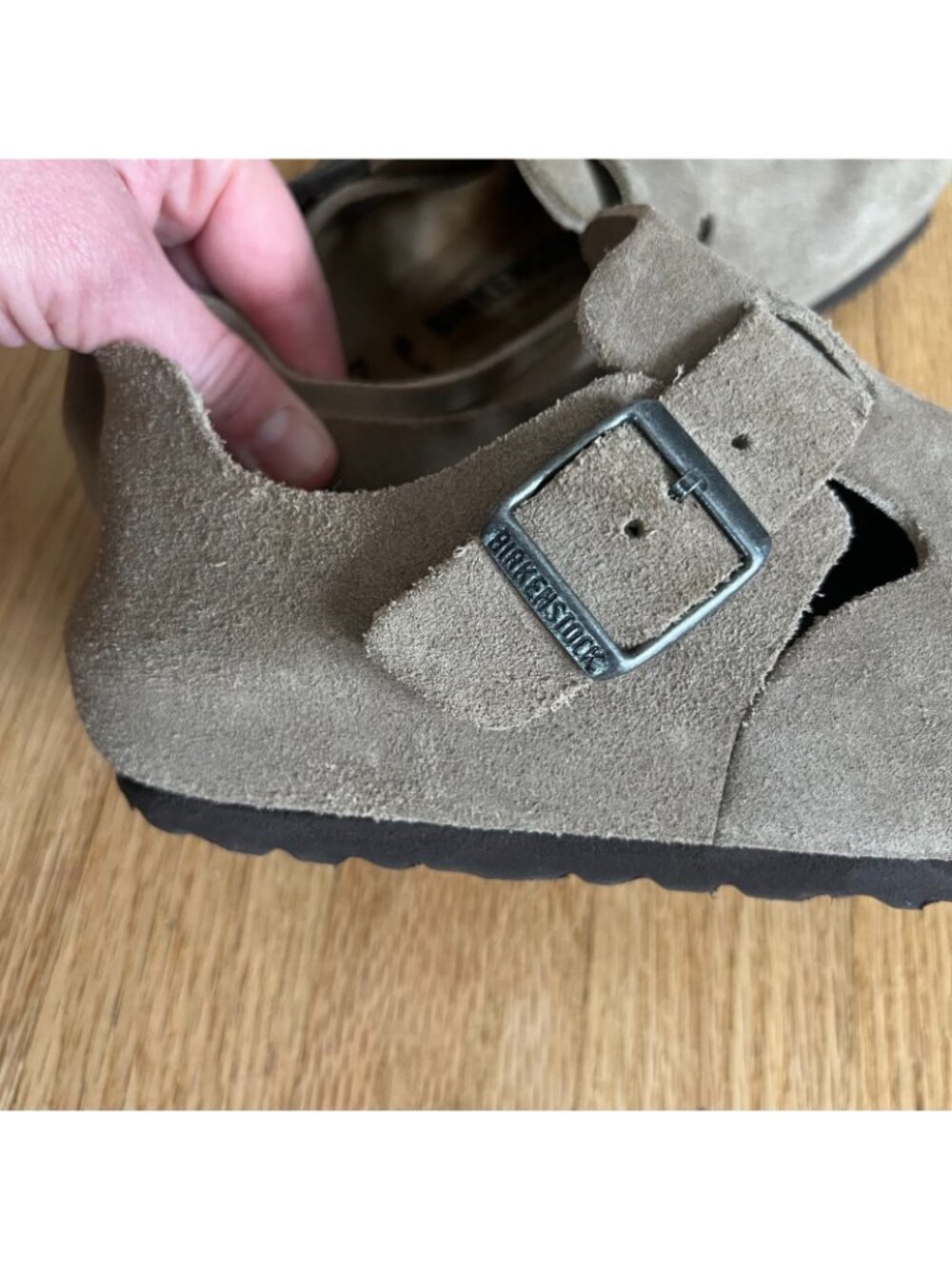 Birkenstock London Taupe Suede Leather Closed-Toe Shoes Women's Size 37 N/US 6 - Picture 6 of 12